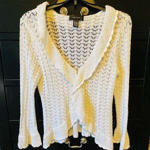 Vintage Style Jr Size LARGE Light Cover Up with Center Clasp Cotton/Linen